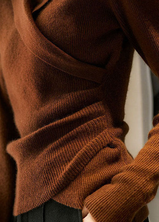 Pull Col Revers Coupe Ajustée Élégante