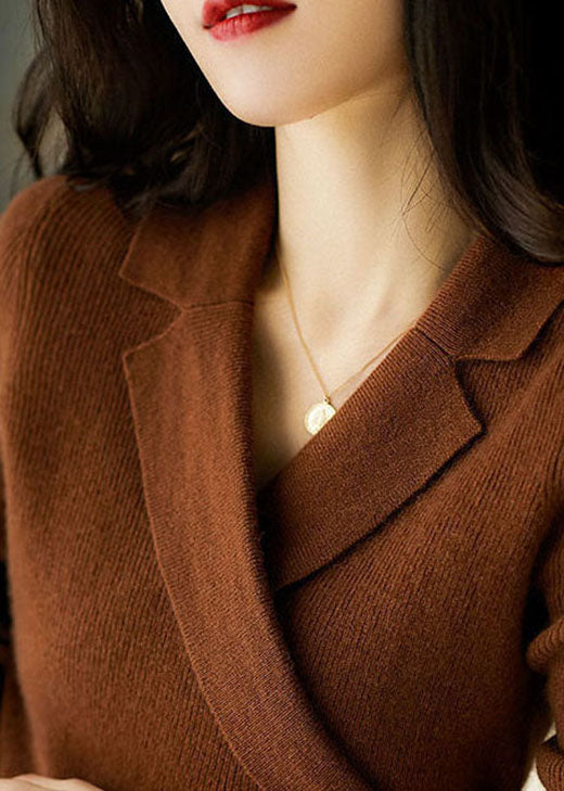 Pull Col Revers Coupe Ajustée Élégante