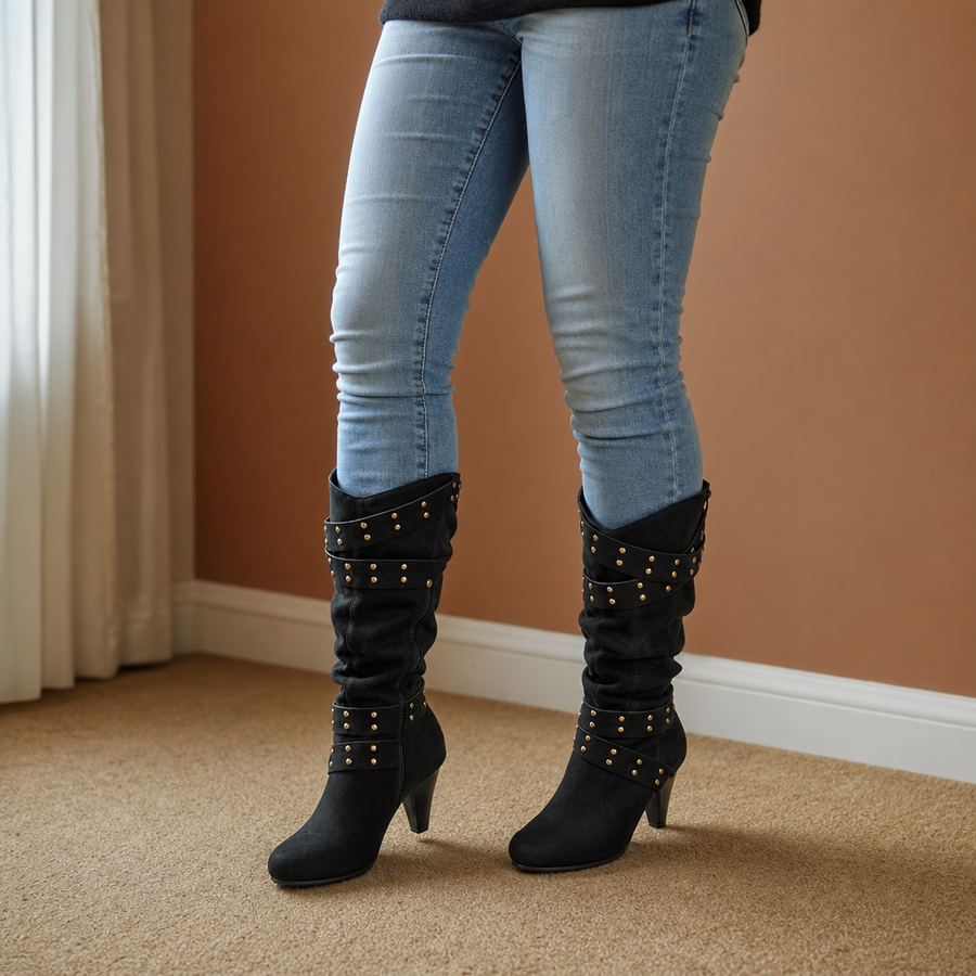 Bottines Élastiquées à Détails Cloutés