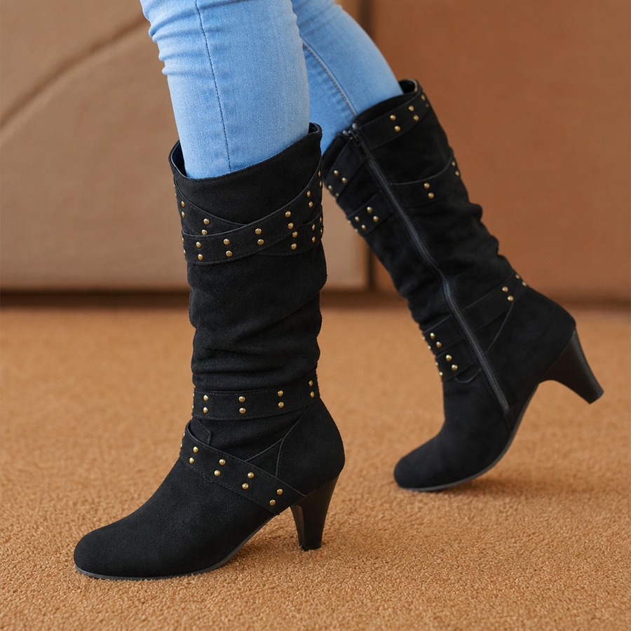 Bottines Élastiquées à Détails Cloutés