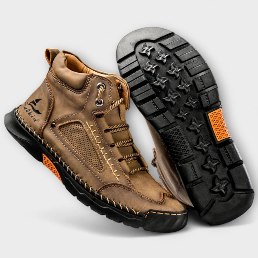 Bottines Montantes à Lacets et Semelle Grip
