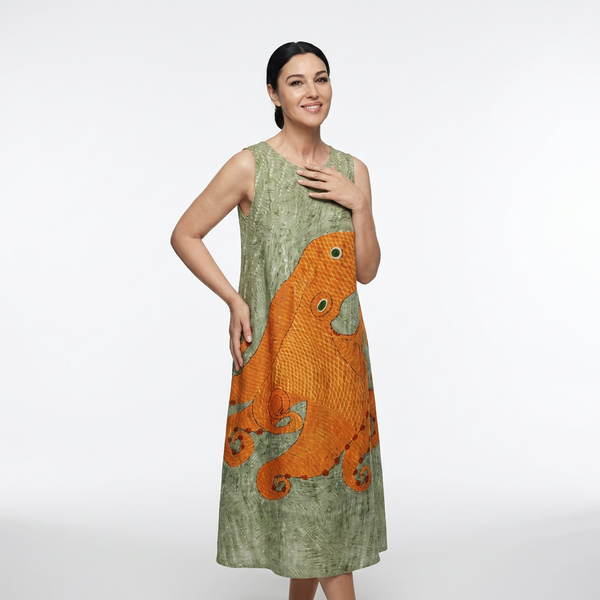 Robe Midi Fluide Océan - Elegance et Légèreté