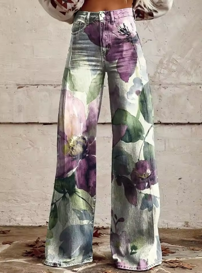 Mailin - Pantalon Imprimé à Jambe Large Et Evasée