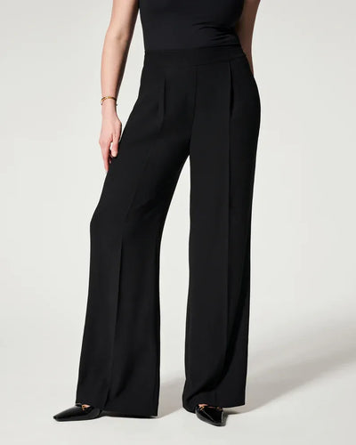 Pantalon plissé à jambe large pour femme