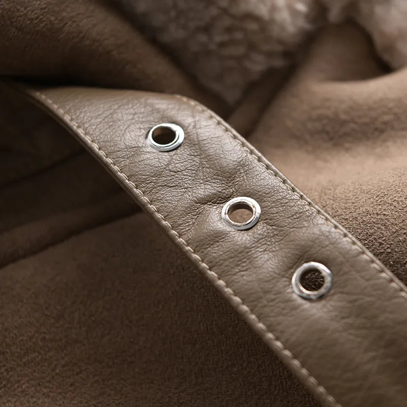 Manteau d'hiver en daim Olivia - Chaud et élégant