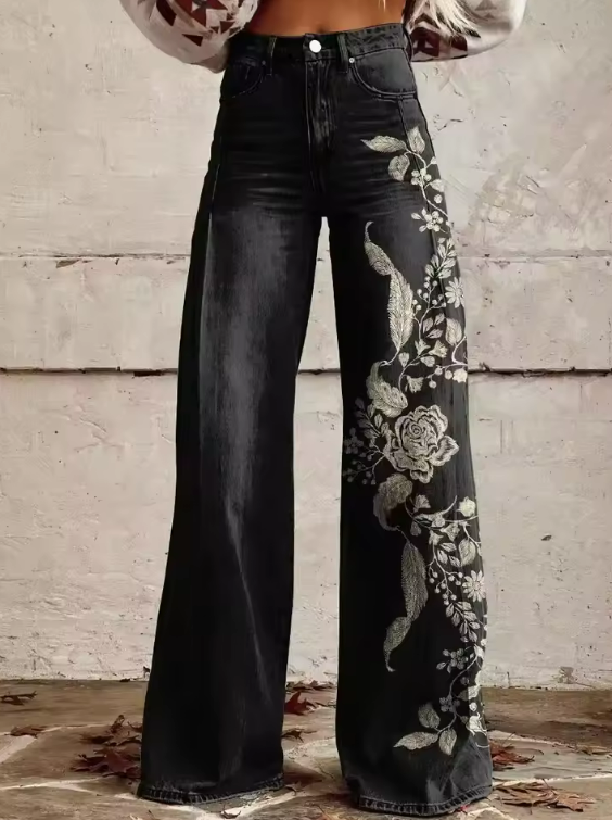 Mailin - Pantalon Imprimé à Jambe Large Et Evasée