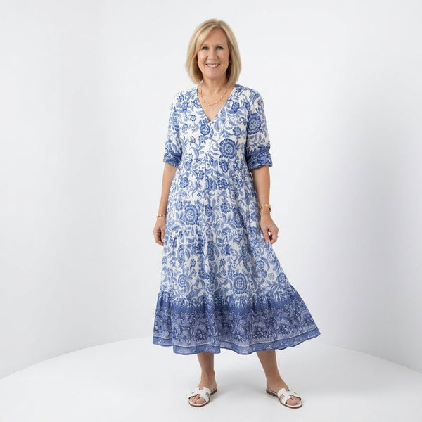 Robe Midi Florale Élégante - Coupe Fluide Polyvalente