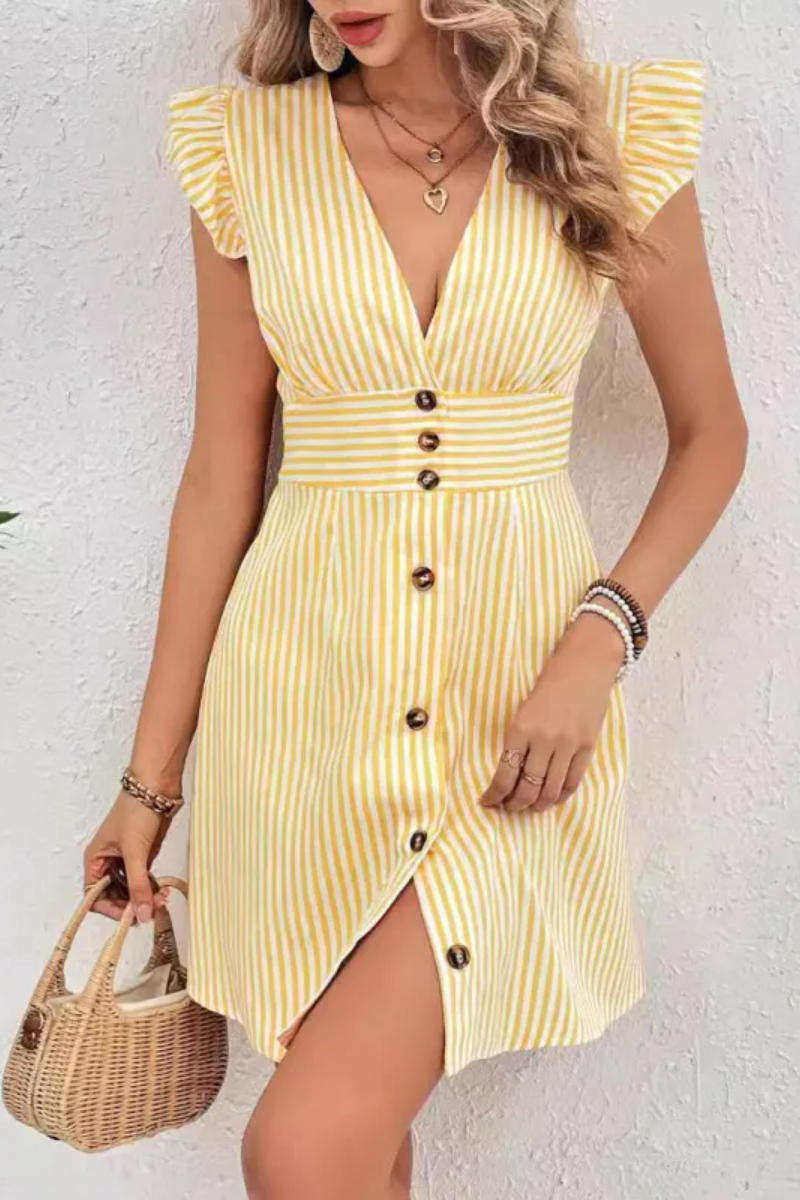 Elise | Robe chemise à col en V pour femme