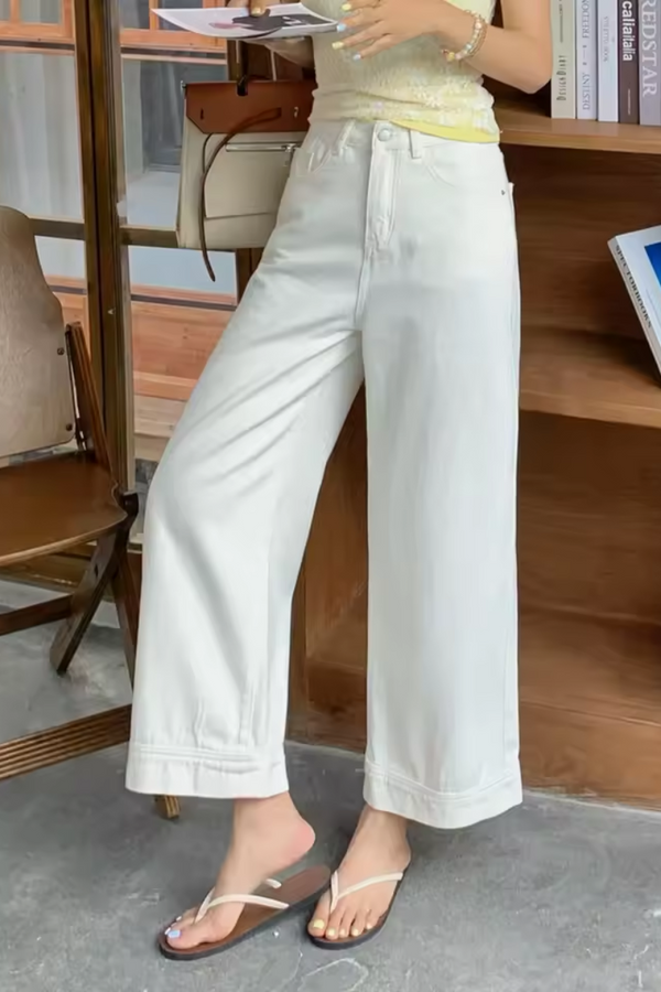 Lea | Jean blanc taille haute pour femme