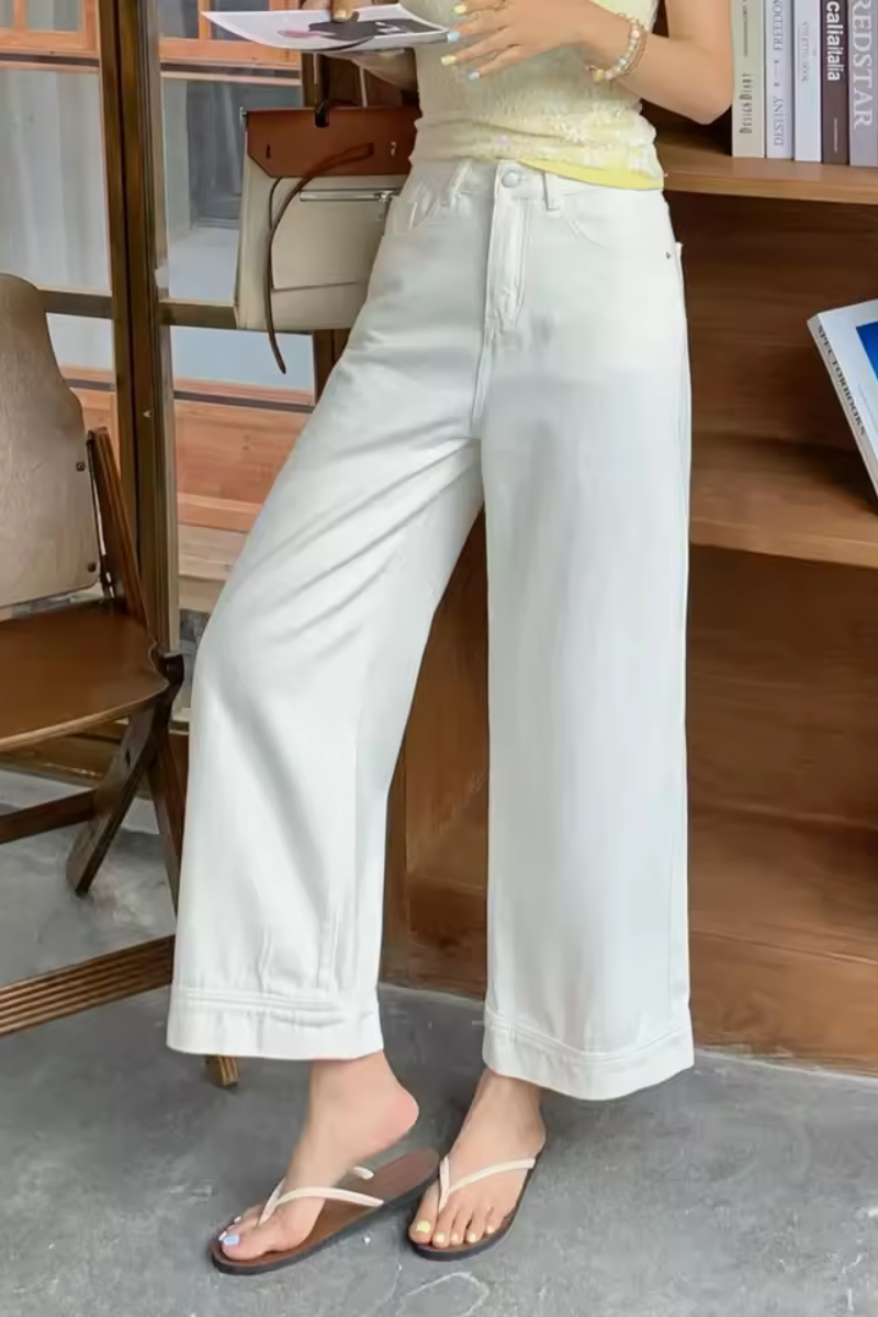 Lea | Jean blanc taille haute pour femme