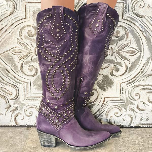 Bottes Hautes à Talon Bloc Western