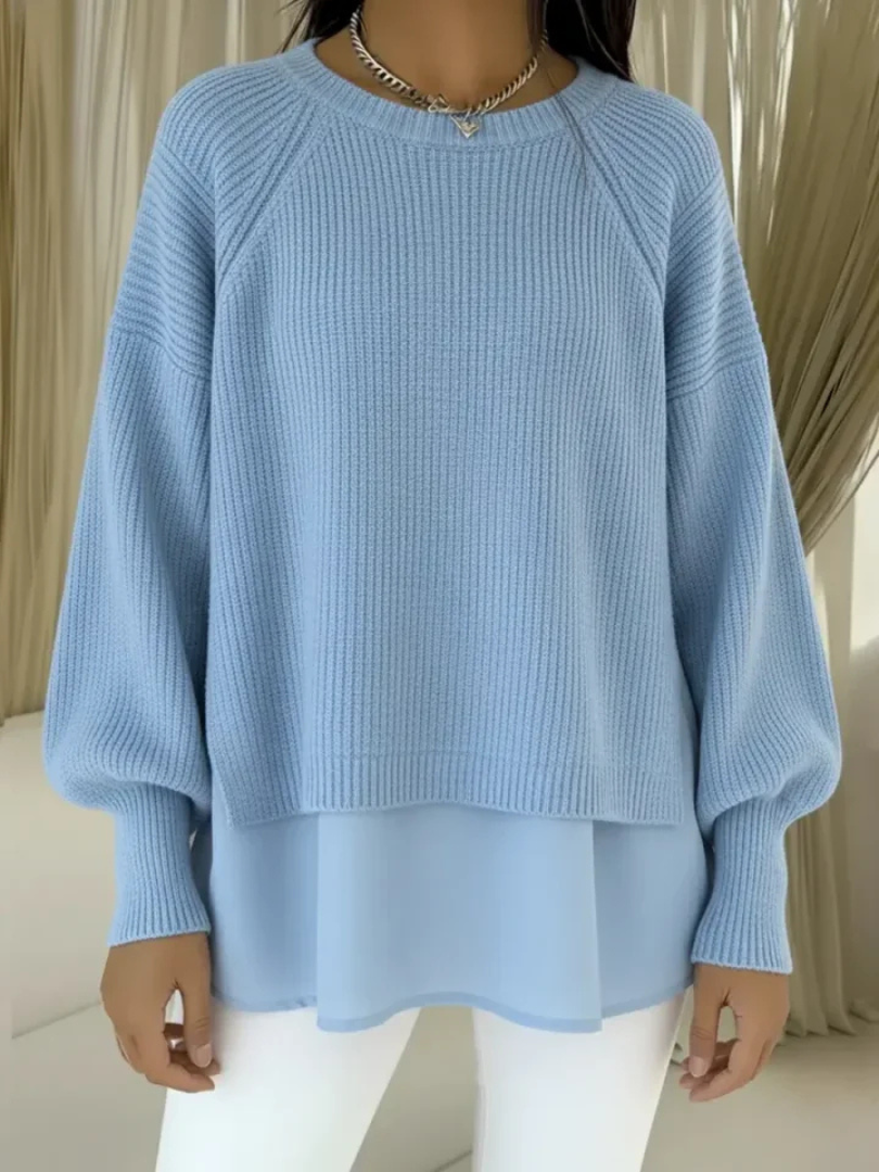 Pull Superposé Col Rond Manches Raglan