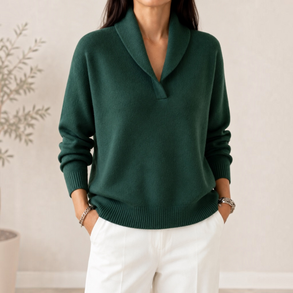 Jersey de cuello en V elegante - Estilo atemporal para mujer