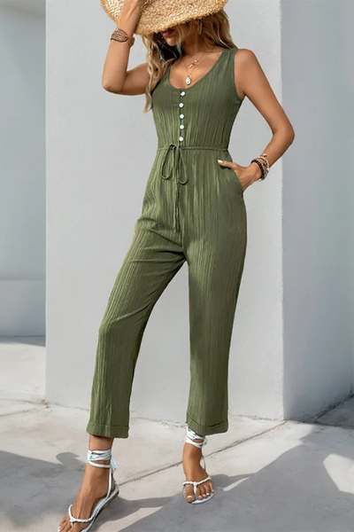 Talia | Combinaison sans manches à col en V pour femme