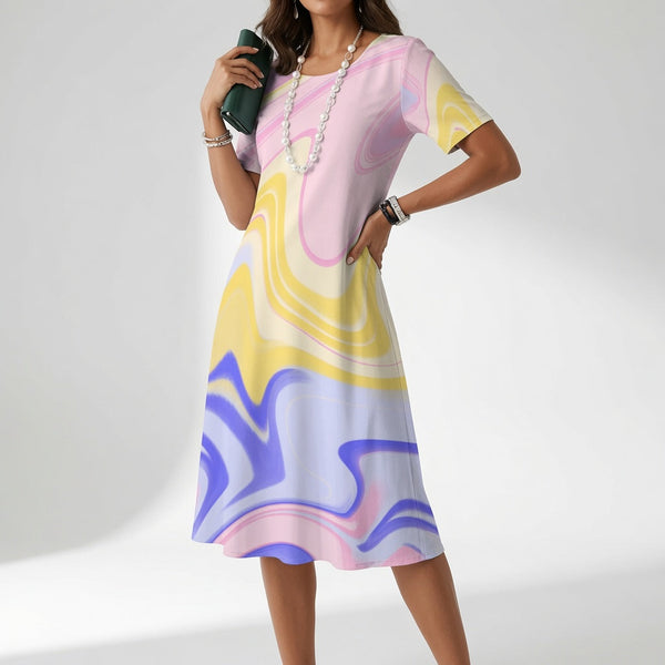 Vestido midi con estampado gráfico: elegancia atemporal y sofisticación