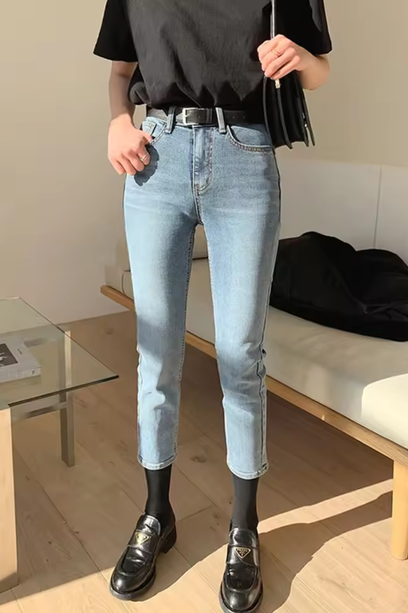 Jinny | Jean droit à haute élasticité pour femme