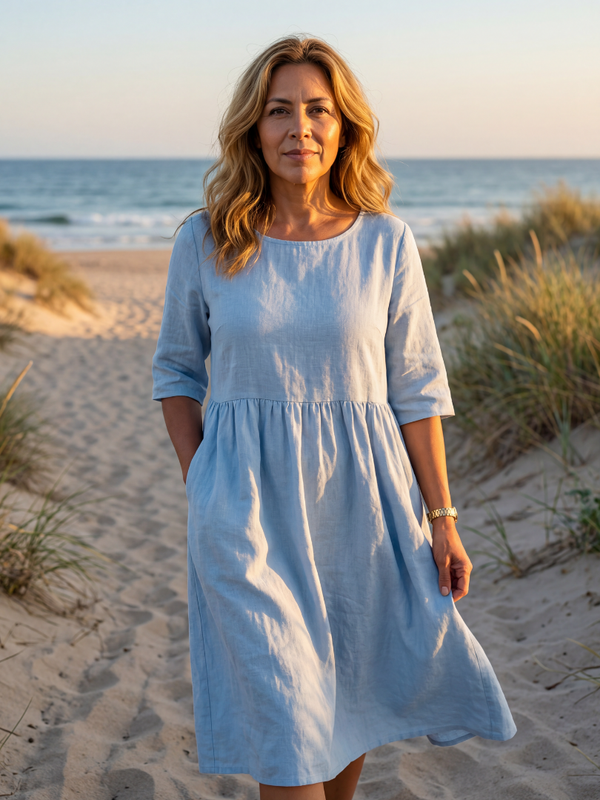 Robe Midi Ava - Élégance Fluide et Confort Raffiné