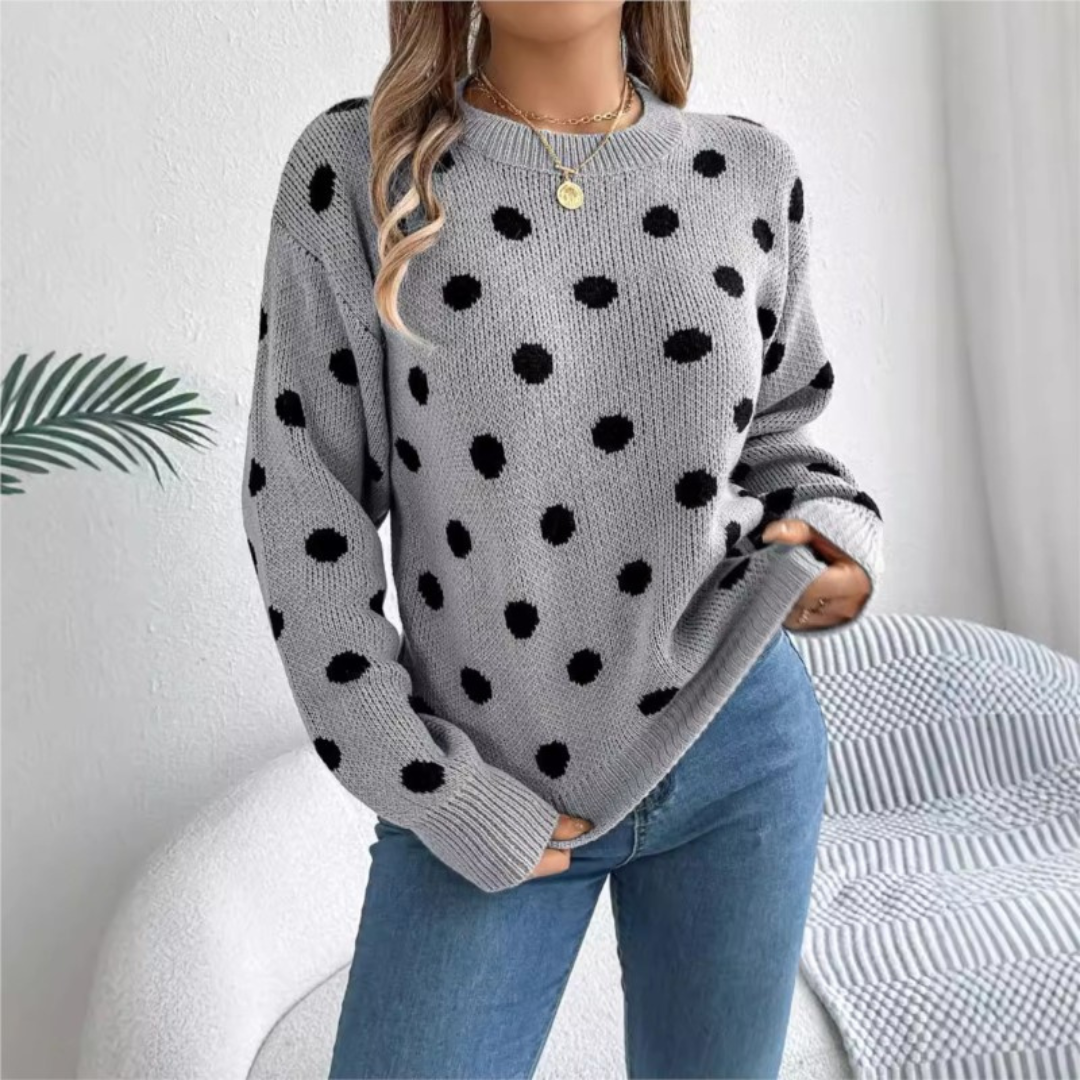 Nuala - Pull Tricoté Avec Motifs à Pois