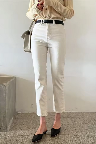 Sienna | Women's Beige Straight Jeans