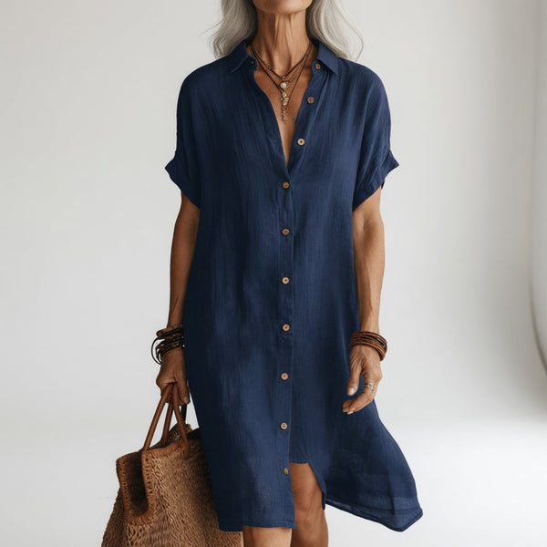 Robe Chemise Midi Fluide — Élégance Parisienne Intemporelle