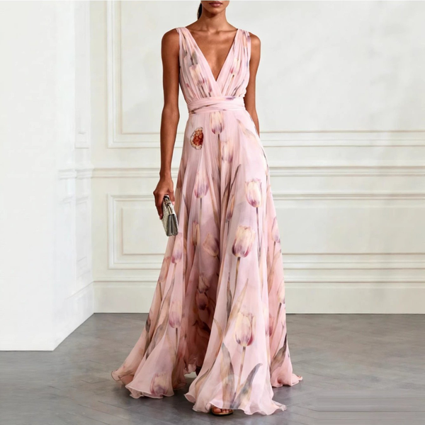 Robe Longue Tulipe Emily - Élégance Estivale Fluide