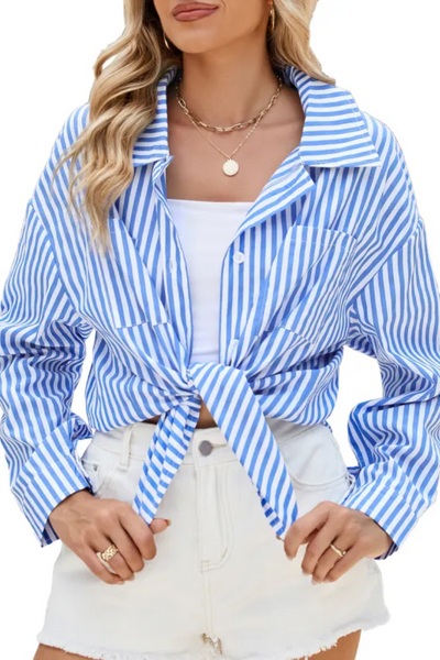 Sabrina | Chemise boutonnée à rayures pour femme