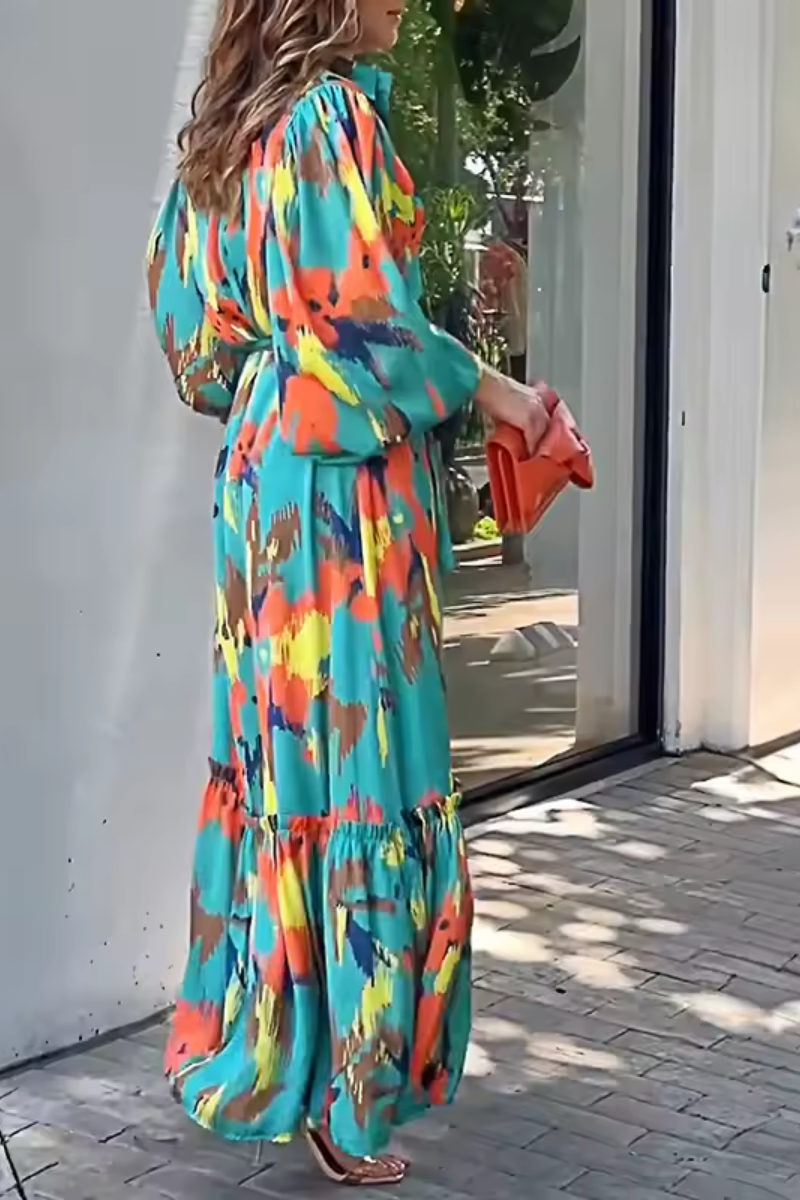 Celeste | Robe longue imprimée pour femmes