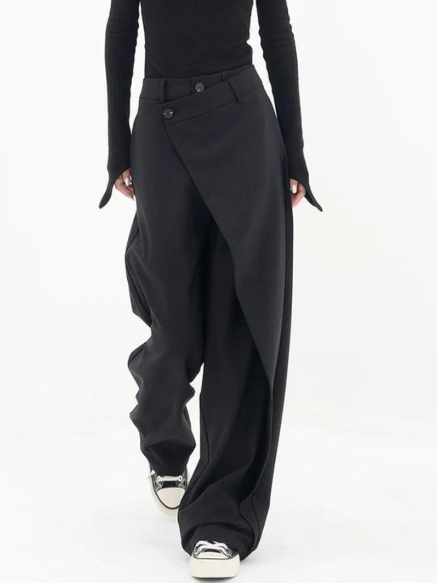 Pantalon large asymétrique pour femme