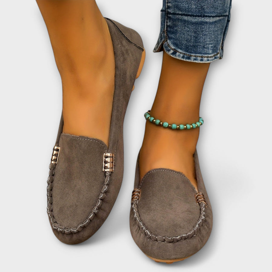 Mocassins à enfiler détails métallisés — vue de profil