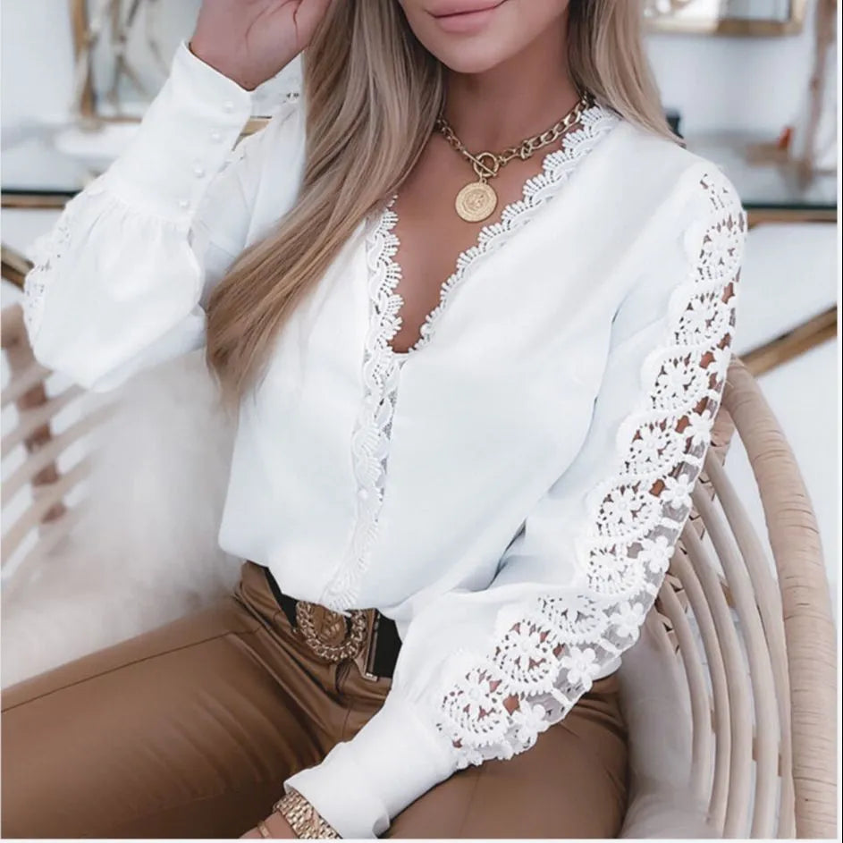 Grace - Blouse blanche élégante pour femme, style 2025