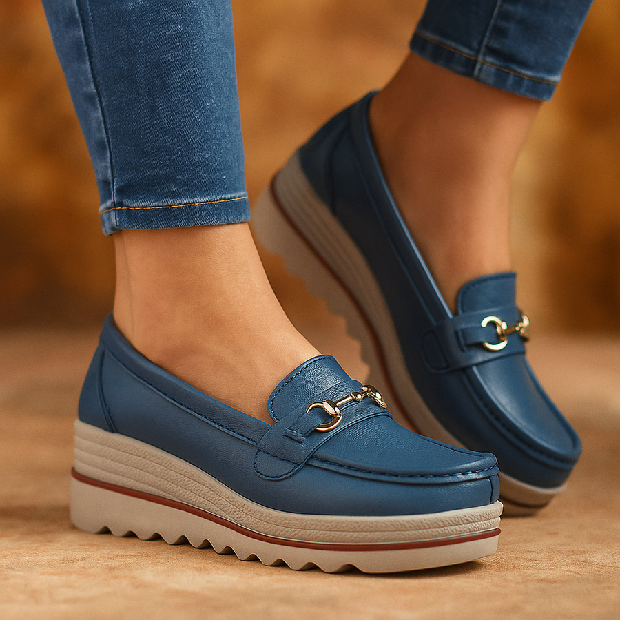 Mocassins à Boucle et Semelle Crantée