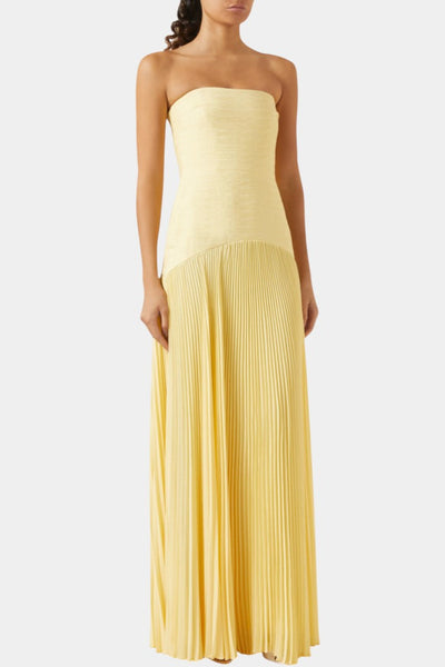 Deia Robe longue en maille à manches évasées