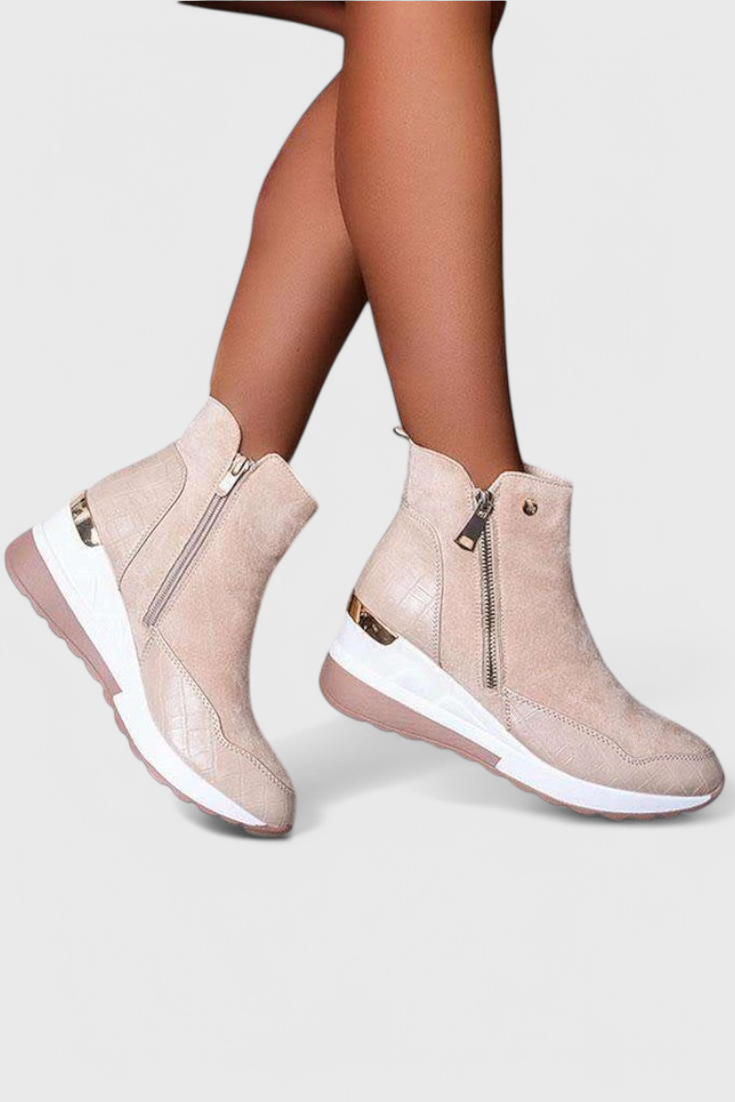 Bottes à Tige Haute et Fermeture Éclair
