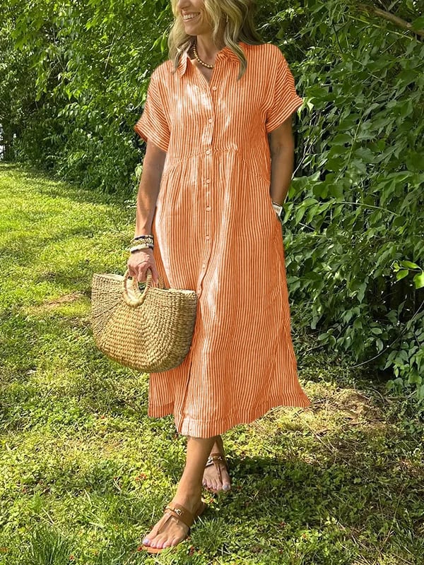 Robe maxi fluide — vue de profil, longueur maxi légère