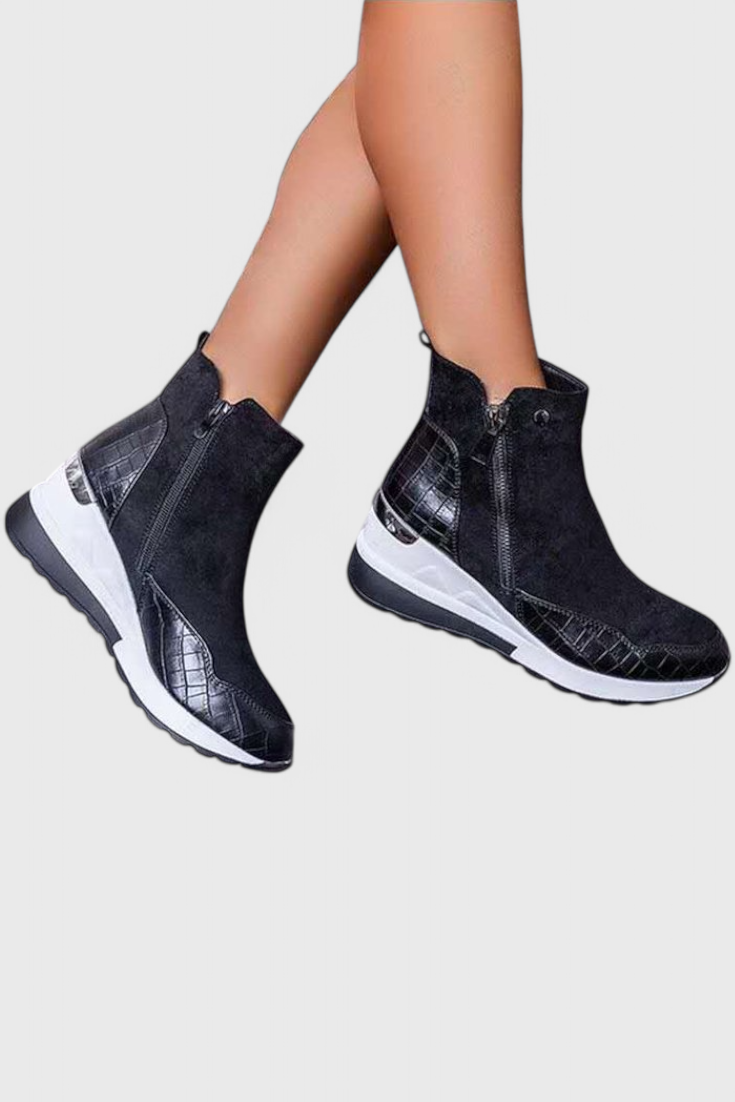 Bottes à Tige Haute et Fermeture Éclair