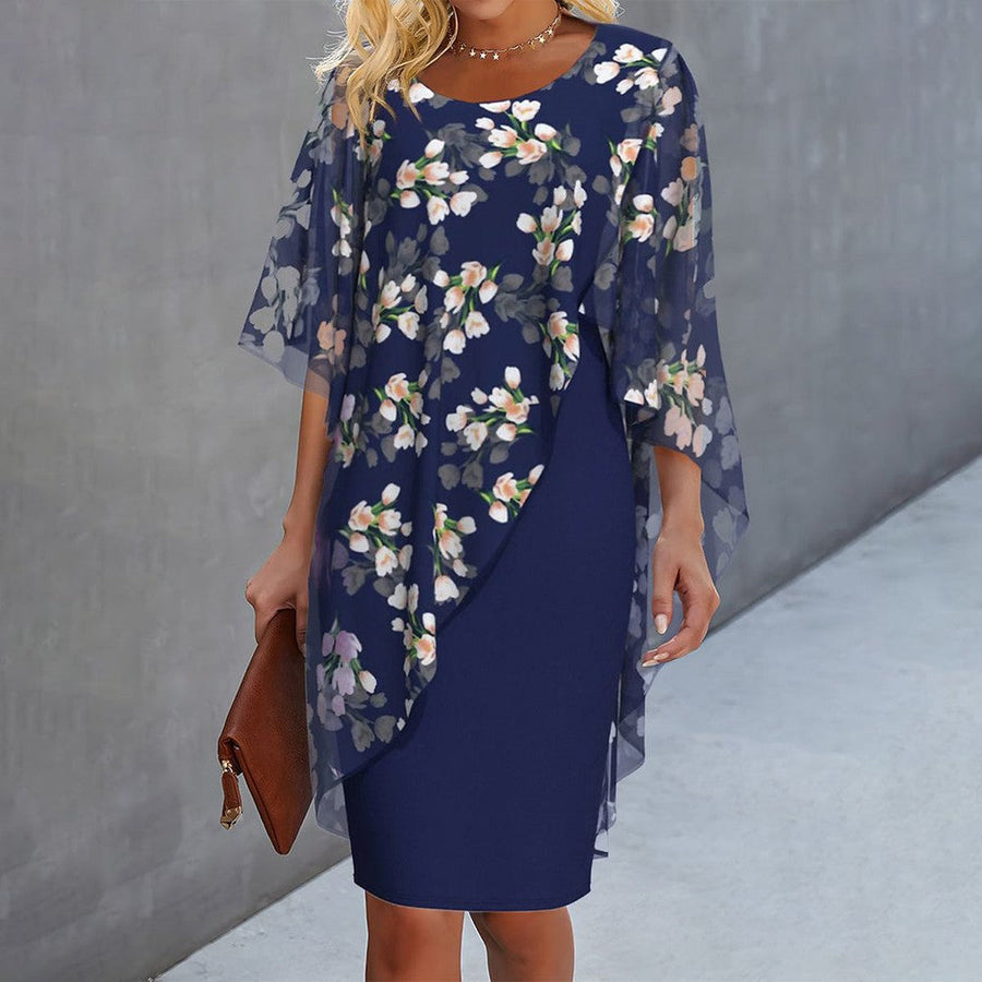 Robe Fleurie — détail du motif fleuri et de la ligne de la silhouette