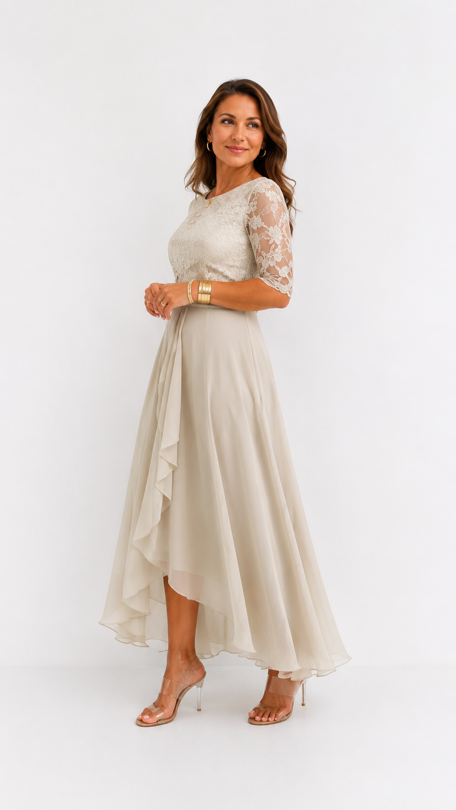 Robe Eugénie en dentelle — variation de couleur