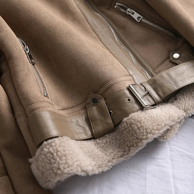 Manteau d'hiver en daim Olivia - Chaud et élégant