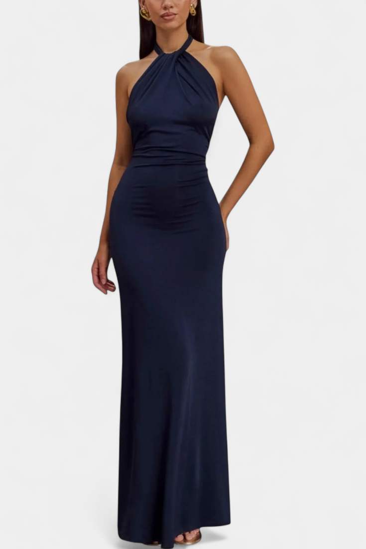 Trinity Robe dos nu ajustée avec fronces et dos nu