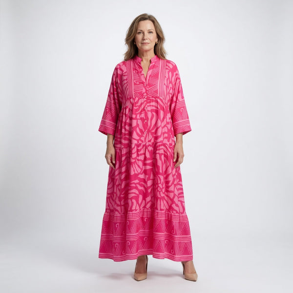 Marielle | Robe Midi Boutonnée Élégante