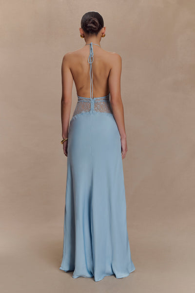 Kalira | Robe longue en satin à dentelle