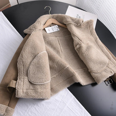 Manteau d'hiver en daim Olivia - Chaud et élégant