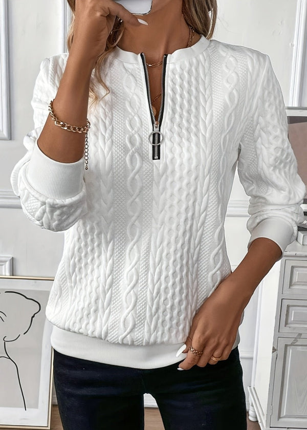 Sweat Col Zippé Demi-Ouvert Coupe Ample