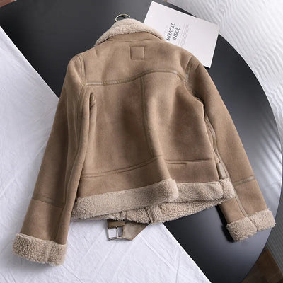 Manteau d'hiver en daim Olivia - Chaud et élégant