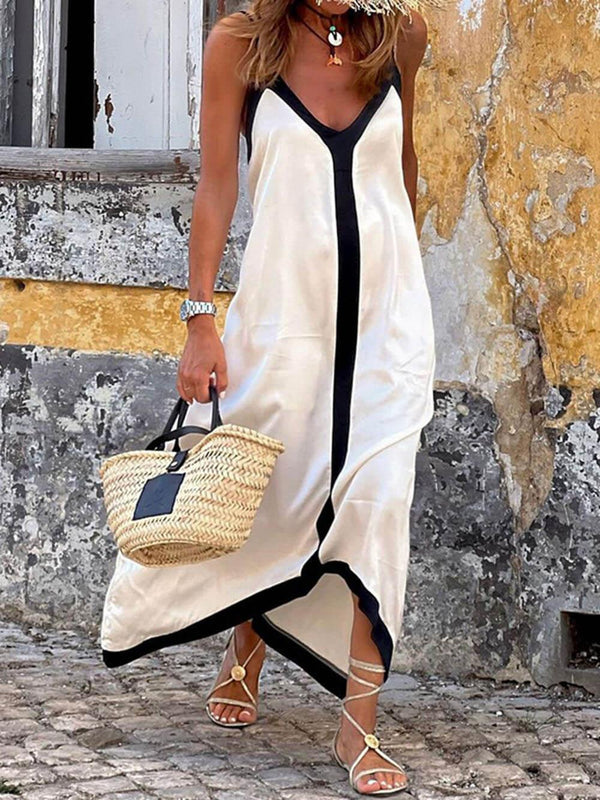 Robe Midi Colorblock Nancy — Élégance Intemporelle