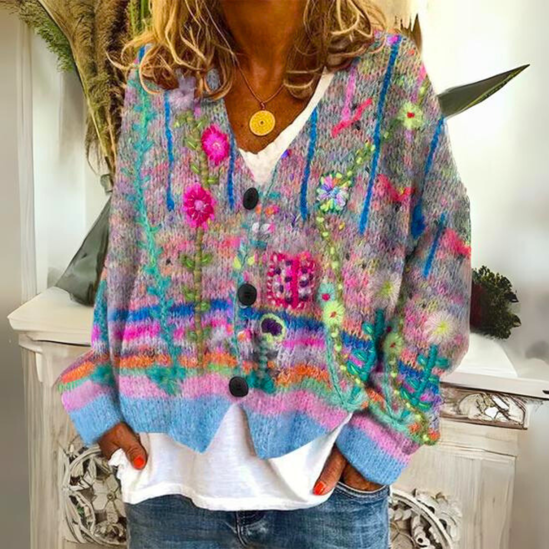 Josiane | Pull tricoté doux et coloré
