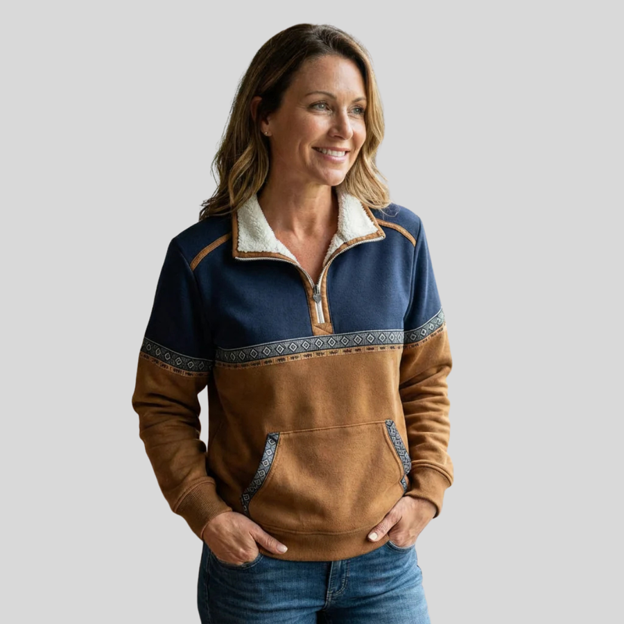 Sweat Col Montant Demi-Zip Poche