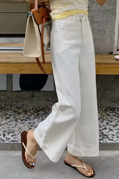 Lea | Jean blanc taille haute pour femme