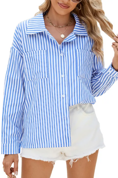 Sabrina | Chemise boutonnée à rayures pour femme