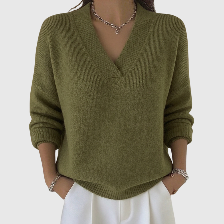 Pull Col V Coupe Ample Décontractée
